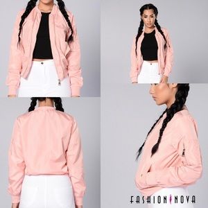 NWT Fashion Nova blush bomber jacket | Size L